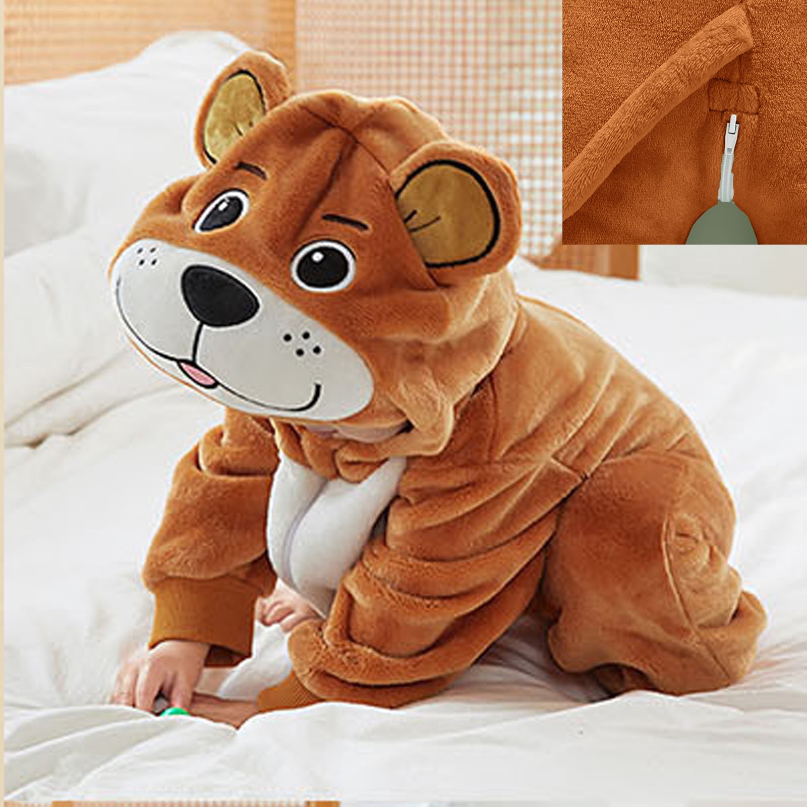 Toddler Baby Cute Hooded Jumpsuit Cartoon Animal Outfit Long Sleeve Bodysuit Halloween Outfitss Toddler Onesie Outfits 4-5 Years