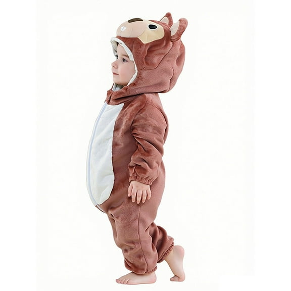 Toddler Baby Cute Hooded Jumpsuit Unisex Toddler Romper Long Sleeve Romper Baby Christmas Romper Clothes 3-6 Months