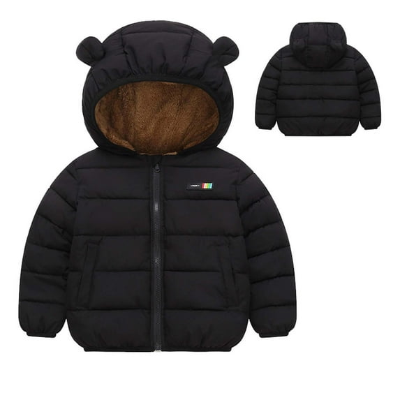 Toddler Baby Down Coats Boys Girls Soft Fleece Lined Jacket Thicken Warm Hooded Winter Coat Snow Outerwear