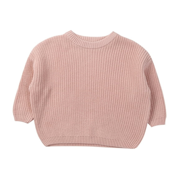 Toddler Baby Fall Winter Sweaters, Kids Long Sleeve Knitted Solid Thick Pullover Clothes, 1-5T