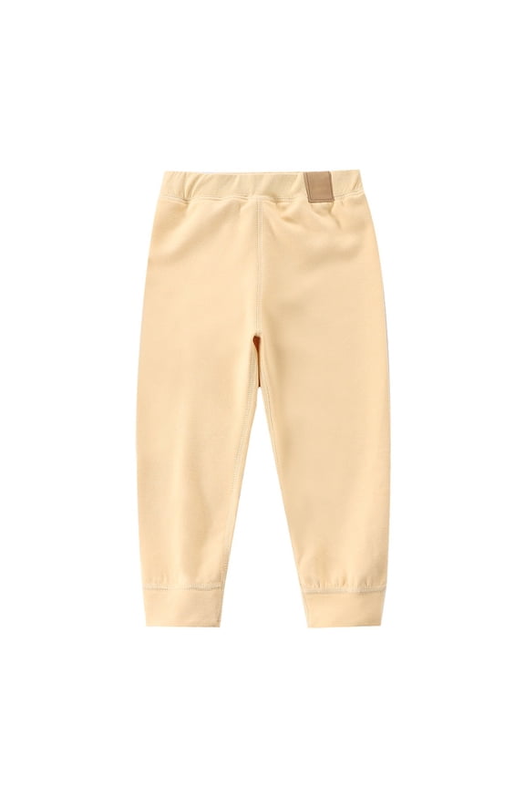 Toddler Baby Fleece Lined Warm Hiking Pants Kids Snow Ski Pants Thick Thermal Velvet Knit Winter Warm Tights Pants Yellow 140