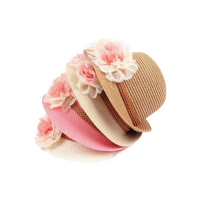 Toddler Baby Flower Decor Breathable Hat Straw Sun Hat Kids Hat Girls Hats