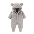 thumbnail image 1 of Toimothcn Toddler Baby Footie Snowsuit Spring Onesie Cartoon Bear Warm Hooded Outfits For Girls Boys Trendy Outwear, 1 of 6