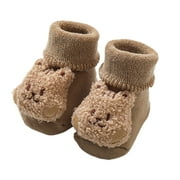SHIBAOZI Toddler Baby Fuzzy Socks Fleece Lined Slipper Socks Newborn Warm Thick Winter Anti-slip Floor Socks