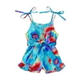 thumbnail image 1 of Toddler Baby Girl 4th of July Outfit Stars Stripes Strap Sleeveless Romper Overalls Shorts American Flag Jumpsuit Bodysuit, 1 of 7