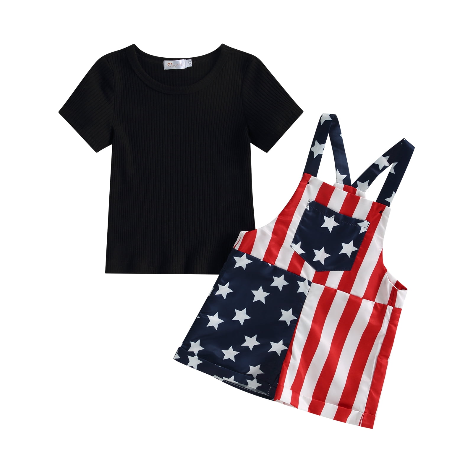 Toddler Baby Girl 4th of July Short Sleeve Tops and American Flag ...