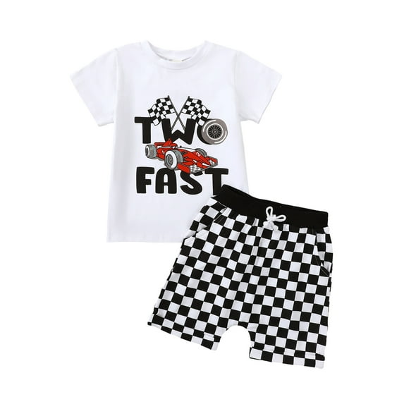 Toddler Baby Girl Boy 1st-3th Birthday Outfit Race Car Romper Shirt and Shorts Set 1 2 3 Yr Birthday Outfit Clothes