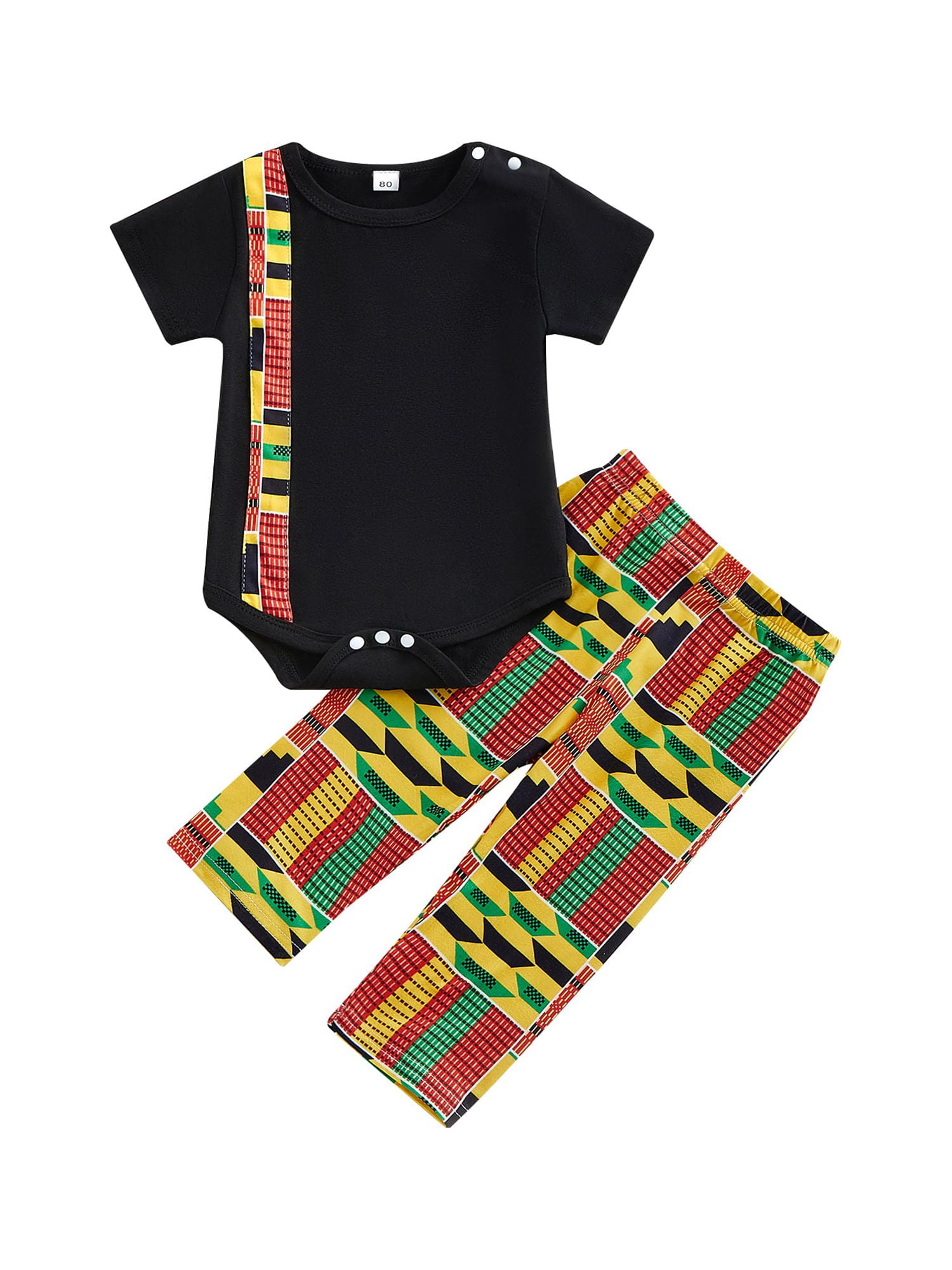 Toddler Baby Girl Boy 2pcs African Print Outfits Kente Dashiki Clothes