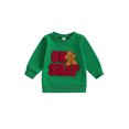 thumbnail image 1 of Toddler Baby Girl Boy Christmas Outfit Gingerbread Man Sweatshirt Long Sleeve Sweater Shirt Pullover Top Fall Winter Holiday Clothes, 1 of 8