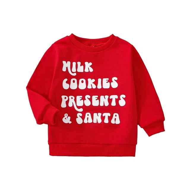 Toddler Baby Girl Boy Christmas Outfit Merry Christmas Sweatshirt Long
