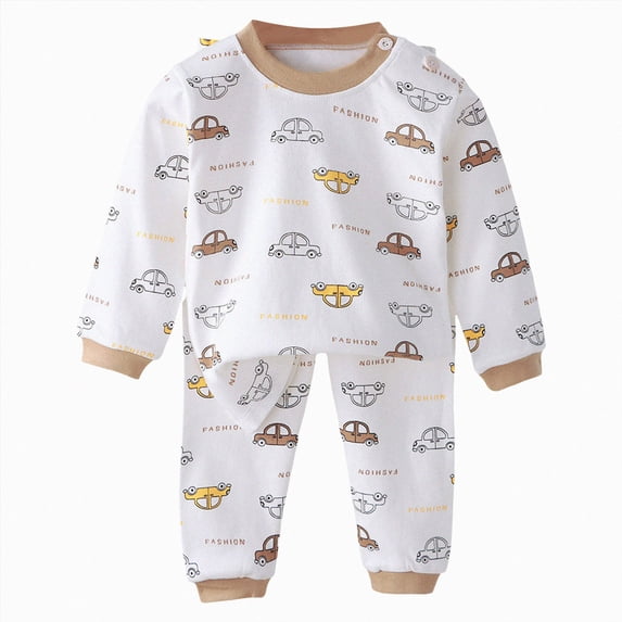 Toddler Baby Girl Boy Clothing Sets Little Dinosaur Printed Long Sleeve Tops And Pants Kids 2pcs Outfits 6-12 Months 12-24 Months 2T 3T 4T 5T 6T 7T Gift Set 3-4 Years