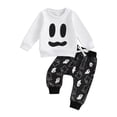 thumbnail image 1 of Toddler Baby Girl Boy Halloween Outfit Pumpkin Crewneck Sweatshirt Long Sleeve Shirts Top and Pants Set Fall Winter Clothes, 1 of 8