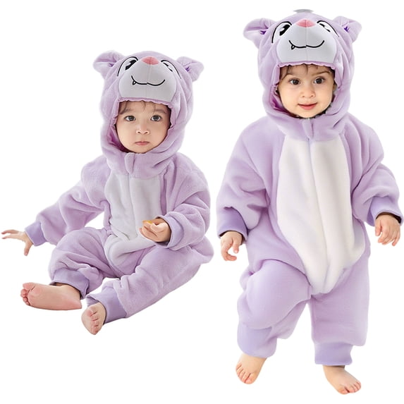 Toddler Baby Girl Boy Hooded Romper Toddler Animal Outfits Long Sleeve Bodysuit Baby Christmas Jumpsuit Toddler Clothes 1-2 Years