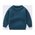 thumbnail image 1 of Toddler Baby Girl Boy Knit Sweater Round Neck Solid Color Long Sleeve Blouse Pullover Cute Oversized Pullover Fall Winter Clothes Outfit for Toddler Kids 0-6 Months, 1 of 3
