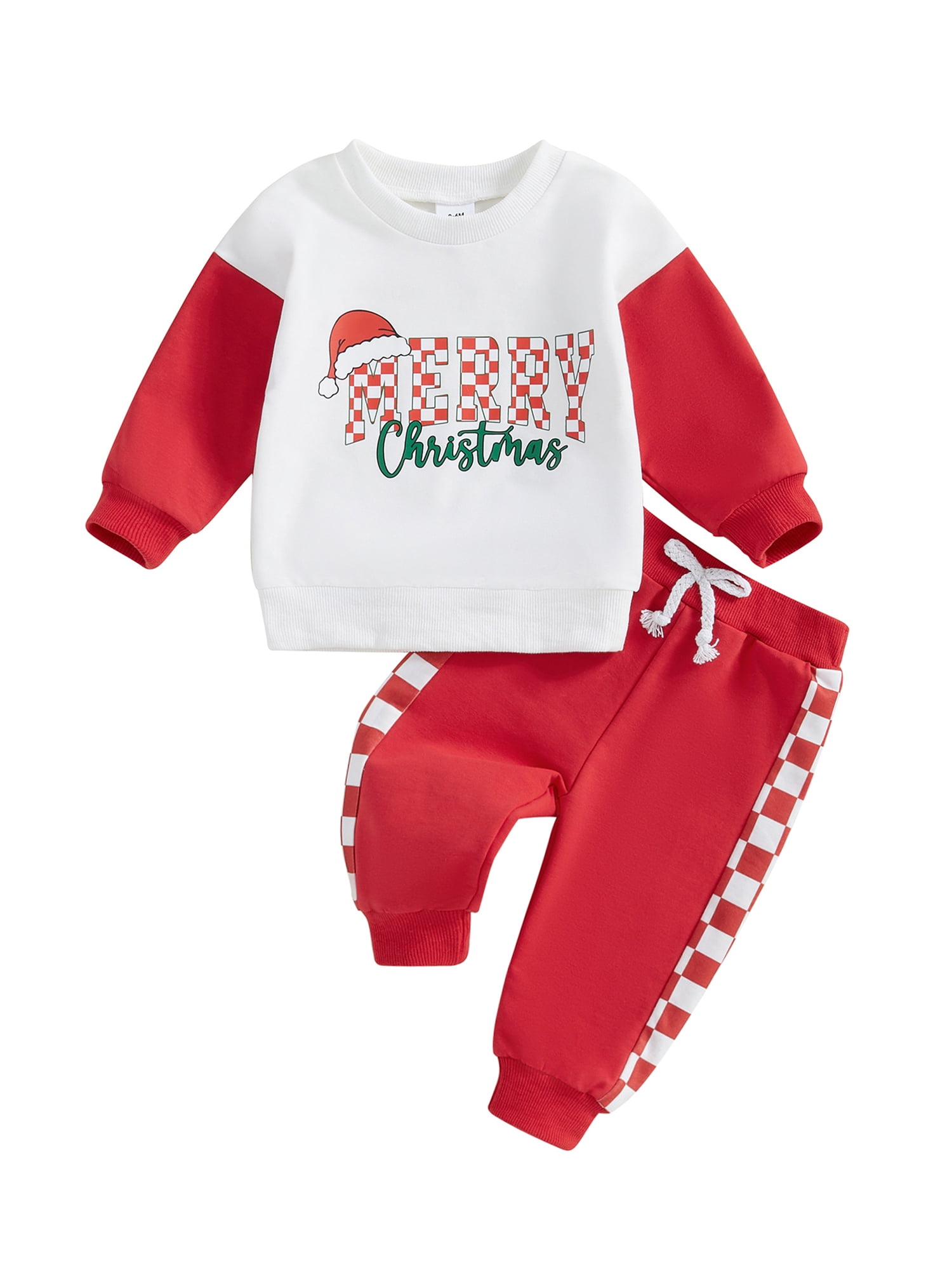 Toddler Baby Girl Boy Merry Christmas Outfits Letter Print Long Sleeve