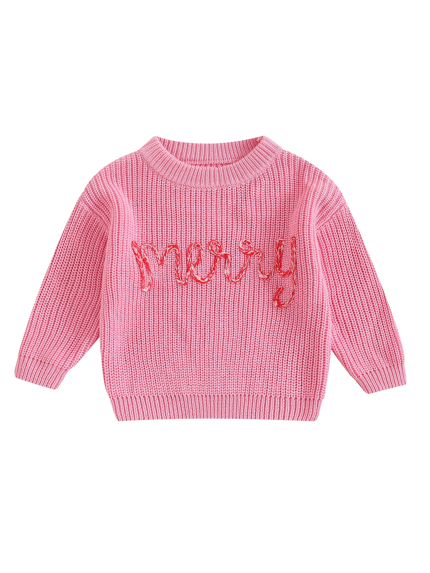 Toddler Baby Girl Boy Merry Christmas Sweaters Long Sleeve Crewneck