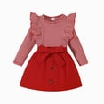 thumbnail image 1 of Toddler Baby Girl Boy Outfits Ruffle Long Sleeve Knit Top Corduroy Skirt Set Fall Winter Clothes 6-12 Months 12-24 Months 2T 3T 4T 5T 6T 7T Gift Set 12-18 Months, 1 of 6