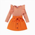 thumbnail image 1 of Toddler Baby Girl Boy Outfits Ruffle Long Sleeve Knit Top Corduroy Skirt Set Fall Winter Clothes 6-12 Months 12-24 Months 2T 3T 4T 5T 6T 7T Gift Set 3-4 Years, 1 of 6