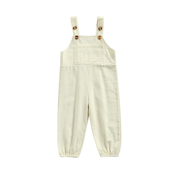 Toddler Baby Girl Boy Overalls Clothes Simple Style Solid Wide Shoulder Straps Suspender Trousers