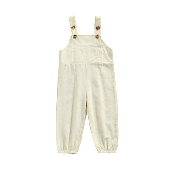 Toddler Baby Girl Boy Overalls Clothes Simple Style Solid Wide Shoulder Straps Suspender Trousers