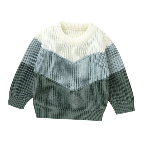 Toddler Baby Girl Boy Patchwork Knit Sweater Warm Sweatshirt Long Sleeve Shirt Tops Knitted Fall Winter Clothes Boys Sweaters 5t Boys Dress Sweaters Size 8 Zip Sweatshirt Kids Jackets Hoodies for