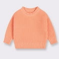 thumbnail image 1 of Toddler Baby Girl Boy Sweaters Baby Knit Sweater Crew Neck Solid Color Long Sleeve Blouse Pullover Sweatshirt Tops Oversized Sweatshirt Winter Outfits For Little Big Kids 6T, 1 of 4