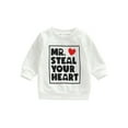 thumbnail image 1 of Toddler Baby Girl Boy Valentines Day Outfits MR. Steal Your Heart Sweatshirt Pullover Top Spring Valentines Clothes, 1 of 7