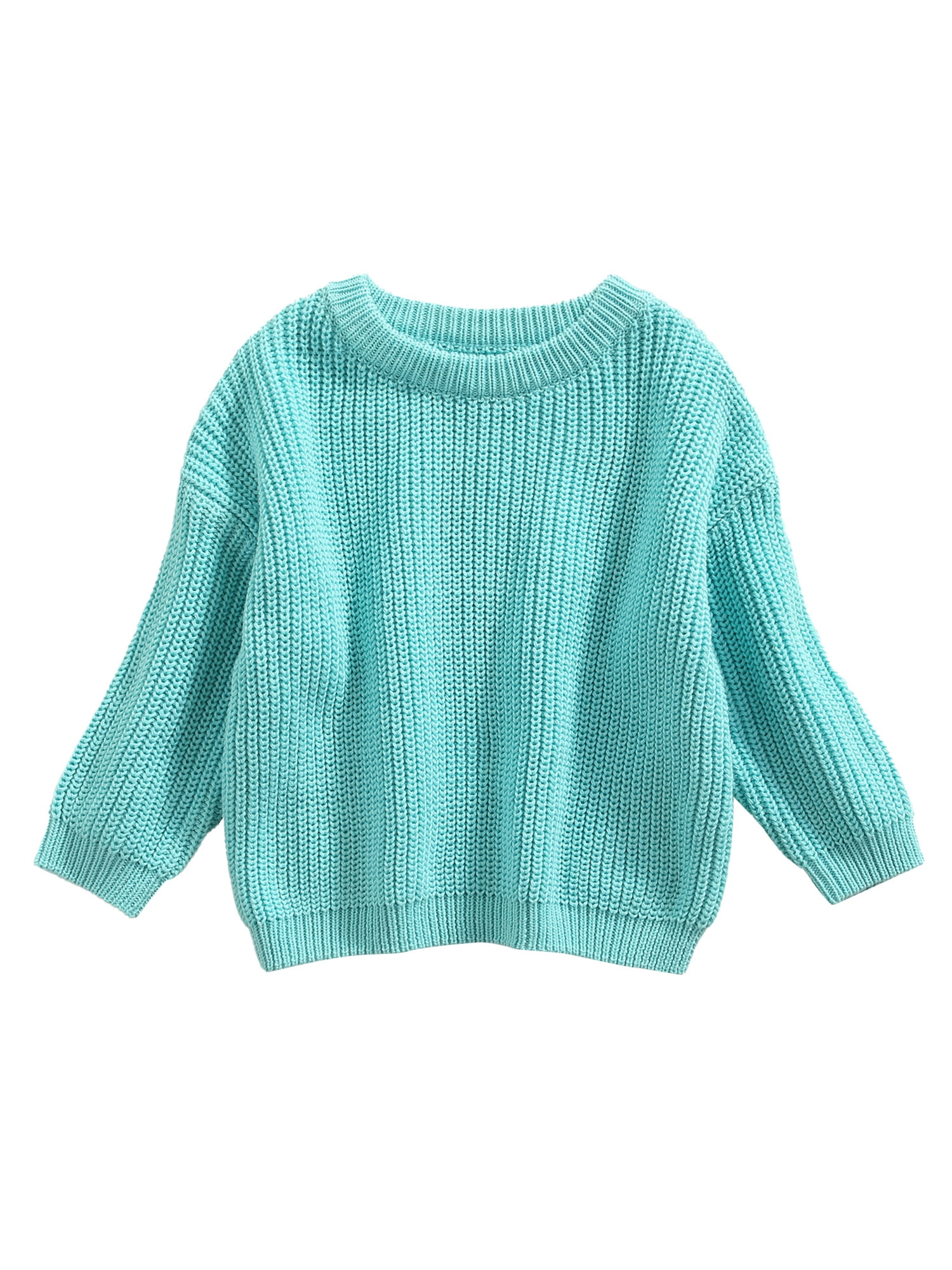 Toddler Baby Girl Boys Sweater Round Neck Long Sleeve Candy Color
