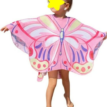 Toddler Baby Girl Butterfly Wings Beach Towel Wrap Quick Dry Robe Cover-up Kids Bath Swim Pool Soft Absorbent Beach Poncho