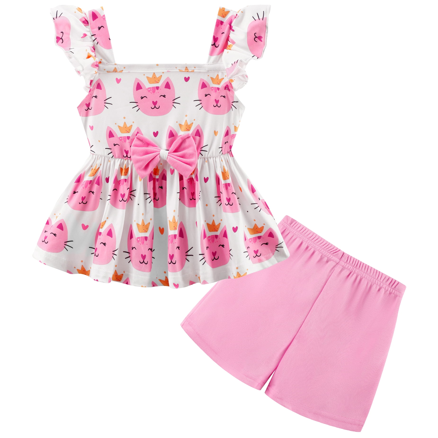 Cute Bunny Mint Green Baby Girl Top & Denim Shorts Set main image 1