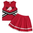 thumbnail image 1 of Toddler Baby Girl Cheerleader Outfit Shirt Tops Skirt Set Cheer Uniform Outfit Cheerleading Clothes girls 2t red skirt, 1 of 5