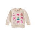 thumbnail image 1 of Toddler Baby Girl Christmas Outfit Bowknot  Sweatshirt Long Sleeve Sweater Shirt Pullover Top Fall Winter Xmas Holiday Clothes, 1 of 7