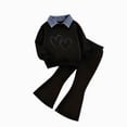thumbnail image 1 of Toddler Baby Girl Clothes 24 Months 2T 3T 4T 5T 6T 7T Toddler Girl Outfit Ruffle Sleeve Shirt Flare Pant Set Fall Winter Clothing for Girl J Size 5-6 Years, 1 of 4