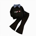 thumbnail image 1 of Toddler Baby Girl Clothes 24 Months 2T 3T 4T 5T 6T 7T Toddler Girl Outfit Ruffle Sleeve Shirt Flare Pant Set Fall Winter Clothing for Girl M Size 4-5 Years, 1 of 4