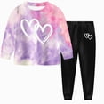 thumbnail image 1 of Toddler Baby Girl Clothes 2T 3T 4T 5T 6T 7T 8T Girl Outfit Long Sleeve Pants Tie-dye Sweatshirt Pants Fall Winter Clothes Set Toddler Girl Outfit For 2t 3t 4t 5t 6t Children Purple 3-4 Years, 1 of 8