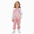 thumbnail image 1 of Toddler Baby Girl Clothes 9 12 18 24 Months 2T 3T 4T 5T 6T Fall Winter Outfits Contrast Color Long Sleeve Sweatshirt + Jogger Pants Sets Girls Outfits Pink Size 5-6 Years, 1 of 8