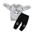 thumbnail image 1 of Toddler Baby Girl Clothes Animal Style Long Sleeve Tops and Long Pants Outfit Set Gray 12-18 Months, 1 of 6