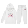 thumbnail image 1 of Toddler Baby Girl Clothes Cute Outfits 2025 New Year Print Long Sleeved Letter Print Hooded Top Sweater Pants Set Clothing Set for 2-3 Years, 1 of 4