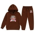 thumbnail image 1 of Toddler Baby Girl Clothes Cute Outfits 2025 New Year Print Long Sleeved Letter Print Hooded Top Sweater Pants Set Cute Kids Outfit Set for 10-11 Years, 1 of 4