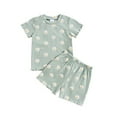 thumbnail image 1 of Toddler Baby Girl Clothes Ribbed Knit Short Sleeve T Shirt Shorts Sets Little Girl Summer Outfits Clothing Set, 1 of 4