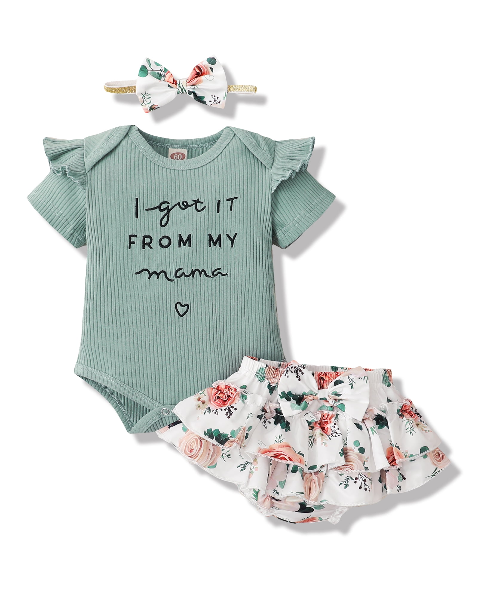 Toddler Baby Girl Clothes Rompers Pants Mint Green Baby Clothes