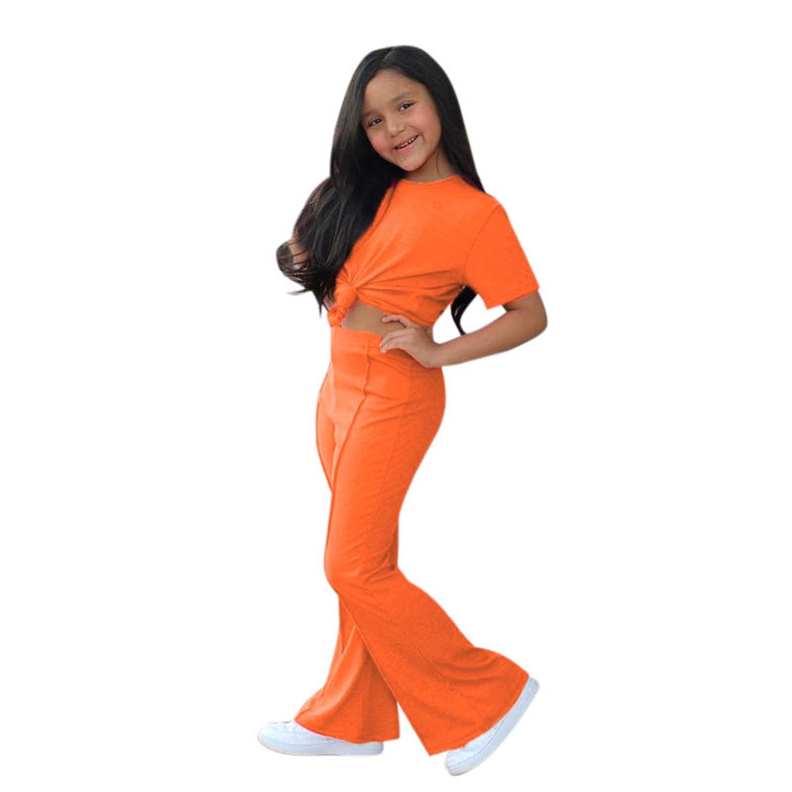 Toddler Baby Girl Clothes Set Baby Kids Girls Boys Autumn Solid Cotton