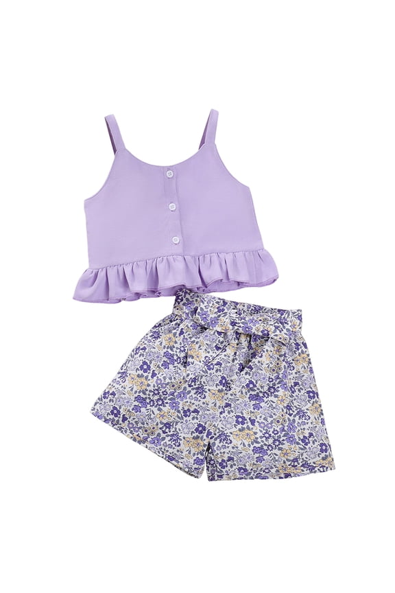 Toddler Baby Girl Clothes Sleeveless Tie-Up Ruffle Tops Linen Pants Set Infant Summer Outfits Girls Summer Set 2-7 Years,4-5 Years