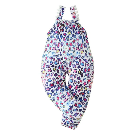 Toddler Baby Girl Clothes Summer Romper Floral Printed Sleeveless Short Jumpsuit Pants With Pockets Kids Summer Outfits