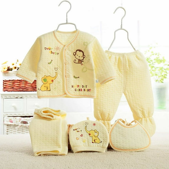 Toddler Baby Girl Clothes for Women Set 5PCS Girl Cartoon Outfits Boy +Bib Long Tops+Hat+Pants Baby Sleeve Outfit Set