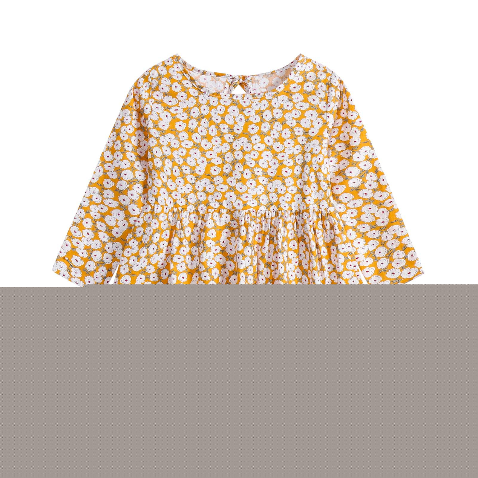 Toddler Baby Girl Clothing Long Sleeve One-Piece Floral Print Dress Kids Skirt