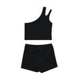 thumbnail image 1 of Toddler Baby Girl Cotton One Shoulder Tank Top Vest+Shorts Solid Color Two Piece Outfit Set Casual Summer Clothes, 1 of 9