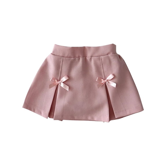 Toddler Baby Girl Cotton Skirt in Clearance Summer Bow Pleated Mini Skirts for Kids Girls Baby Cute Tennis Skater School Flare Short Skirt New Pinky 6 Months