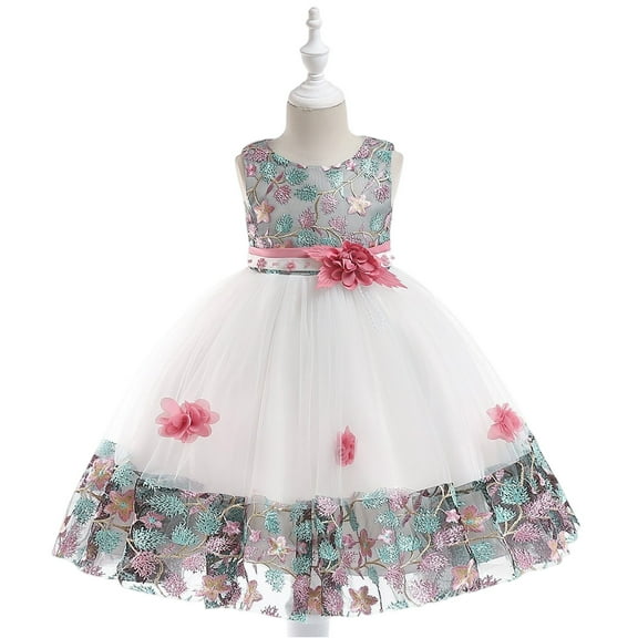 Toddler Baby Girl Dress Embroidery Formal Wedding Party Princess Dresses Performance Group