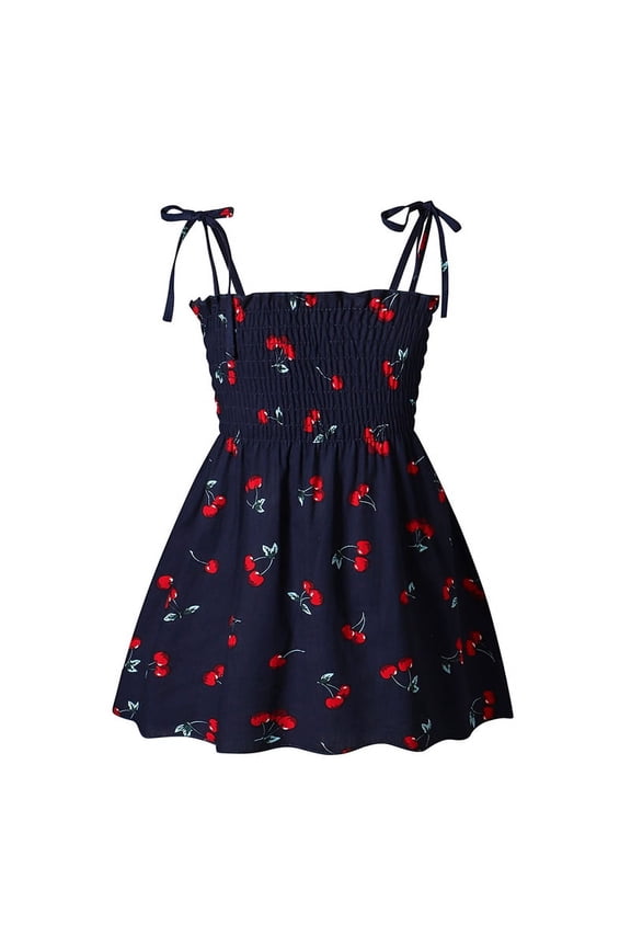 Toddler Baby Girl Dresses Casual Sleeveless Straps Cute Floral Princess Sundress Summer Toddler Baby Girl Clothes Outfits 2-7T